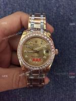 Rolex Masterpiece Datejust 3-Tone Diamond Gold Face Watch